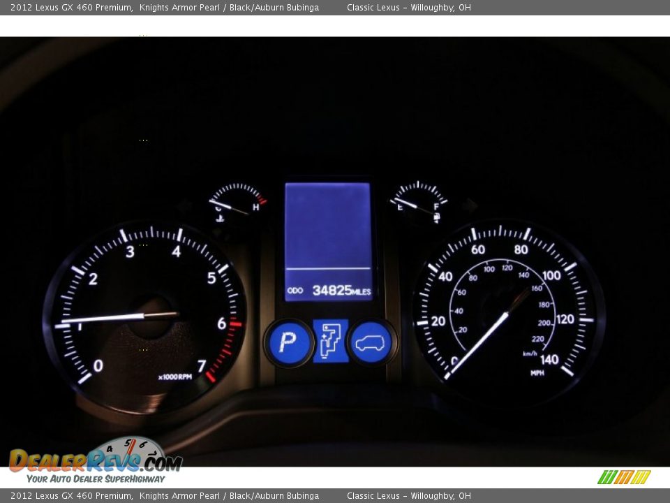 2012 Lexus GX 460 Premium Knights Armor Pearl / Black/Auburn Bubinga Photo #10