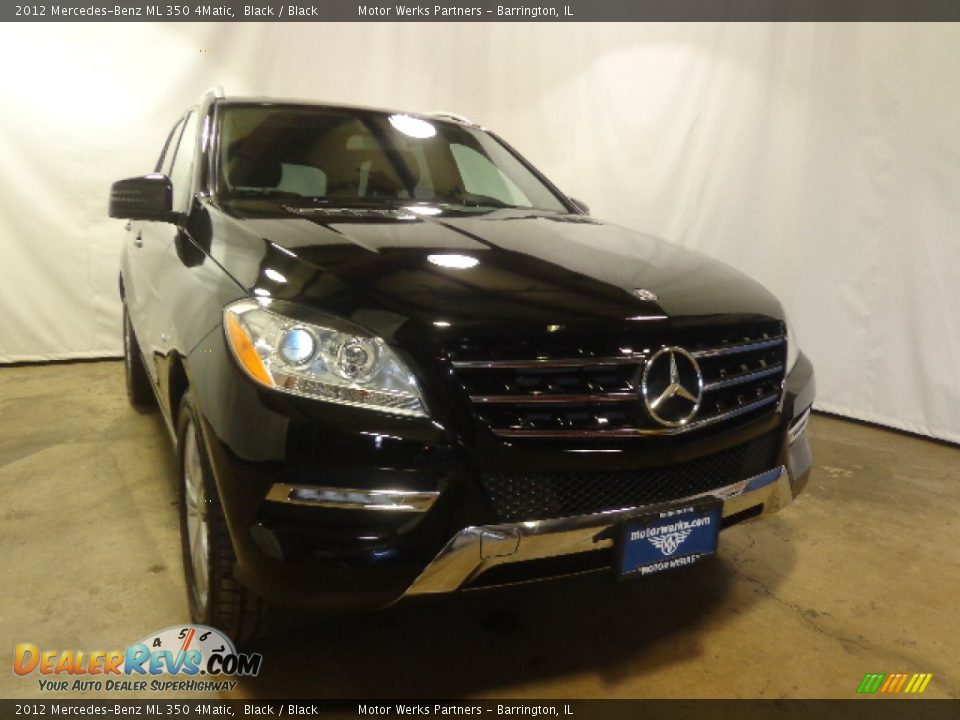 2012 Mercedes-Benz ML 350 4Matic Black / Black Photo #2