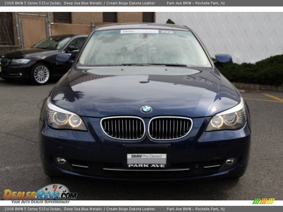 2008 BMW 5 Series 535xi Sedan Deep Sea Blue Metallic / Cream Beige Dakota Leather Photo #8