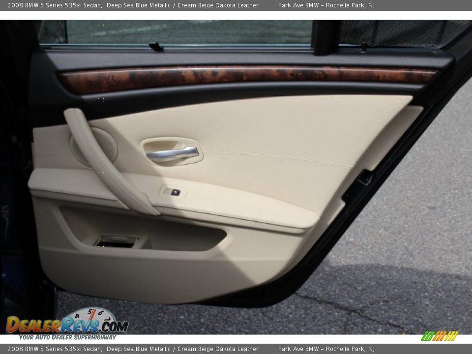 2008 BMW 5 Series 535xi Sedan Deep Sea Blue Metallic / Cream Beige Dakota Leather Photo #22