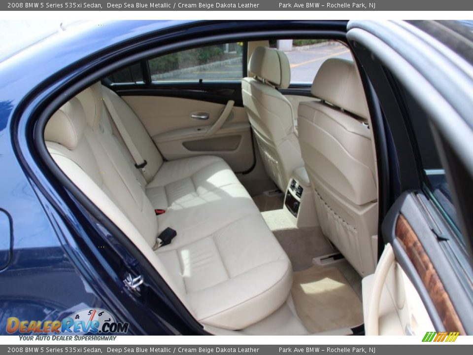 2008 BMW 5 Series 535xi Sedan Deep Sea Blue Metallic / Cream Beige Dakota Leather Photo #23