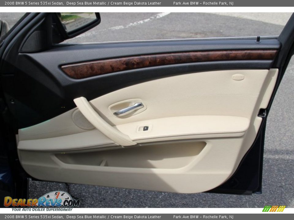 2008 BMW 5 Series 535xi Sedan Deep Sea Blue Metallic / Cream Beige Dakota Leather Photo #24