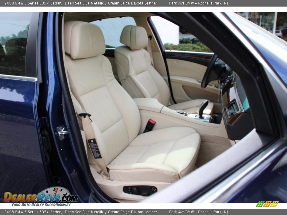 2008 BMW 5 Series 535xi Sedan Deep Sea Blue Metallic / Cream Beige Dakota Leather Photo #27