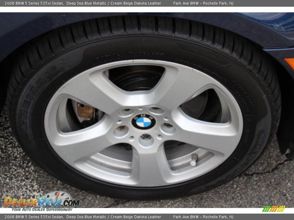 2008 BMW 5 Series 535xi Sedan Deep Sea Blue Metallic / Cream Beige Dakota Leather Photo #31