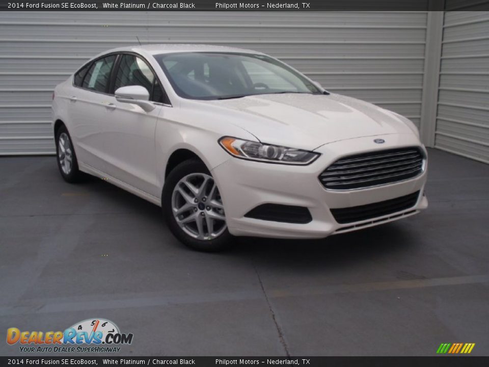 2014 Ford Fusion SE EcoBoost White Platinum / Charcoal Black Photo #1
