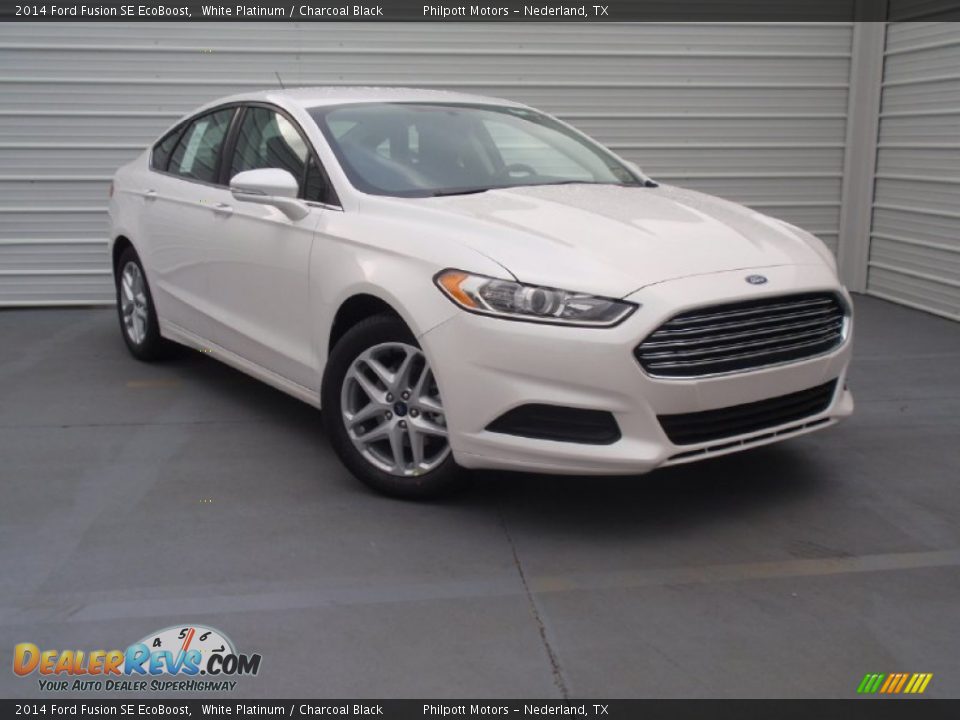 2014 Ford Fusion SE EcoBoost White Platinum / Charcoal Black Photo #2