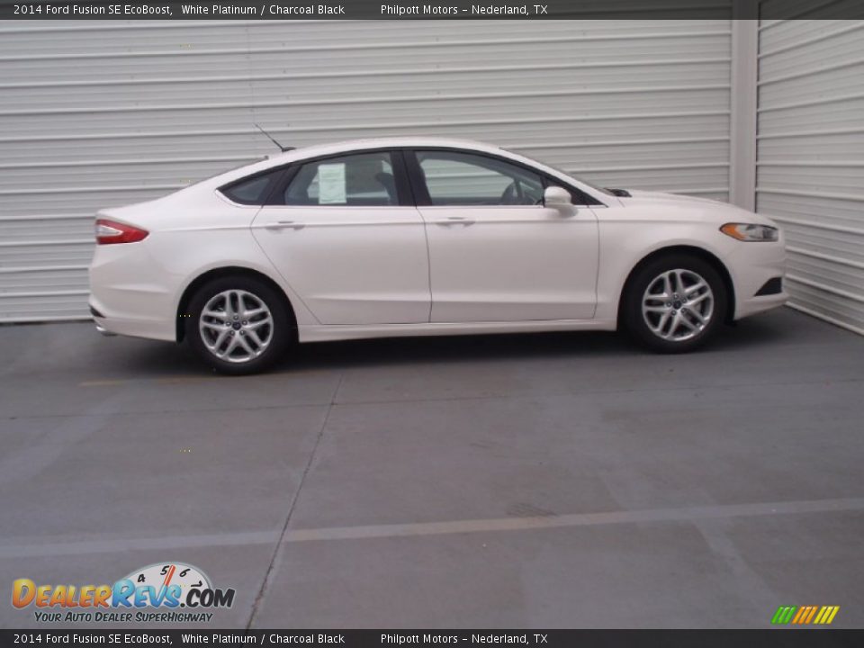 2014 Ford Fusion SE EcoBoost White Platinum / Charcoal Black Photo #3
