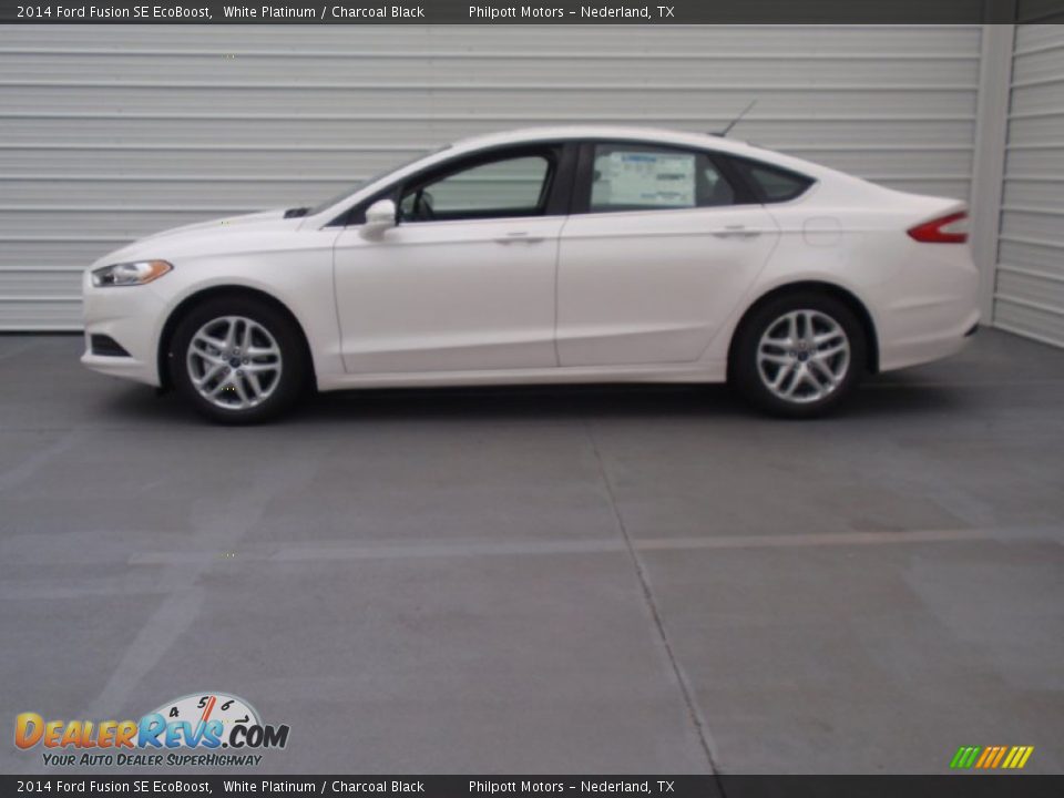2014 Ford Fusion SE EcoBoost White Platinum / Charcoal Black Photo #6
