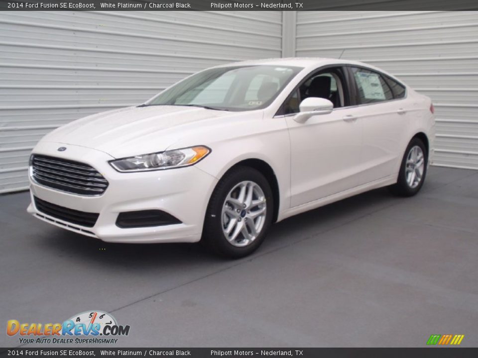 2014 Ford Fusion SE EcoBoost White Platinum / Charcoal Black Photo #7