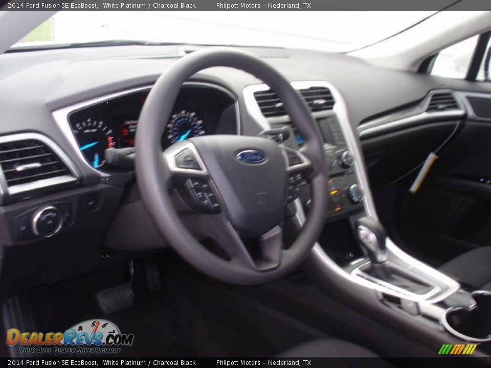 2014 Ford Fusion SE EcoBoost White Platinum / Charcoal Black Photo #26