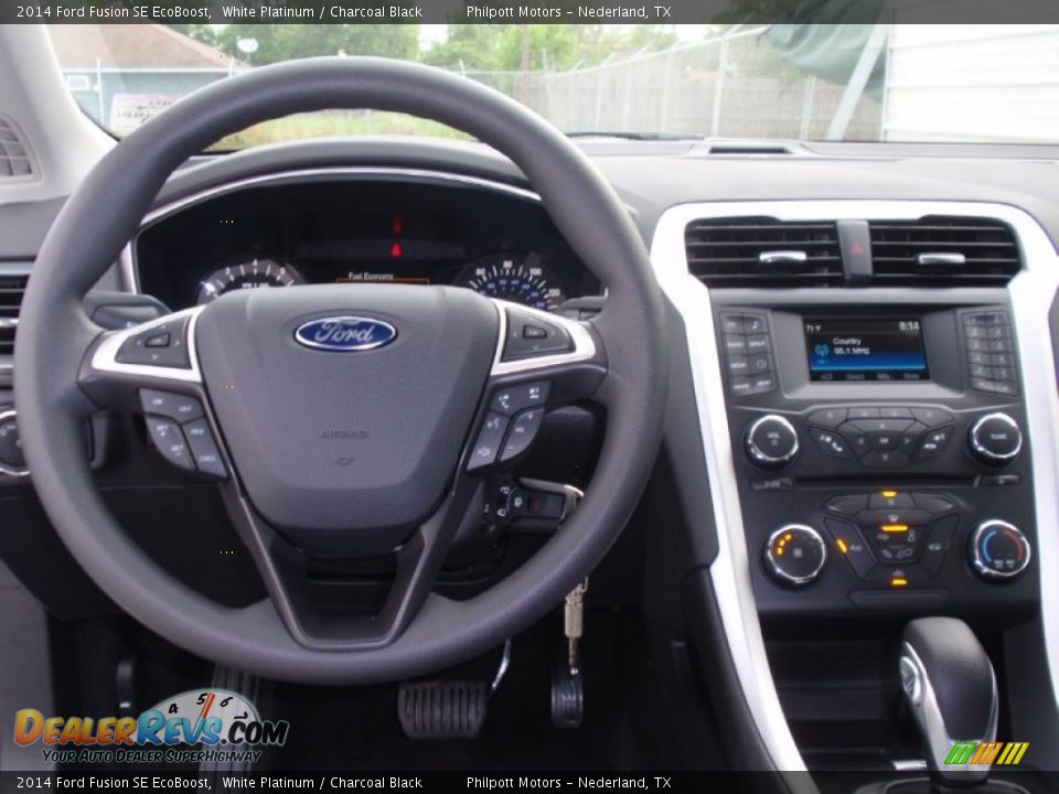 2014 Ford Fusion SE EcoBoost White Platinum / Charcoal Black Photo #29