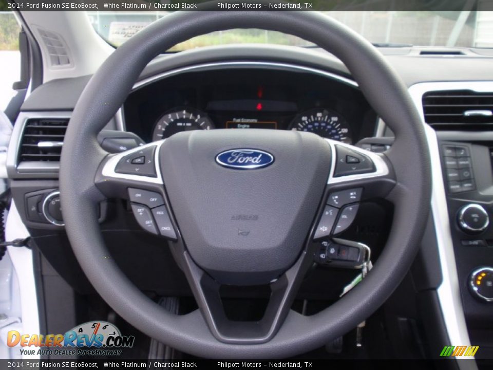 2014 Ford Fusion SE EcoBoost White Platinum / Charcoal Black Photo #31