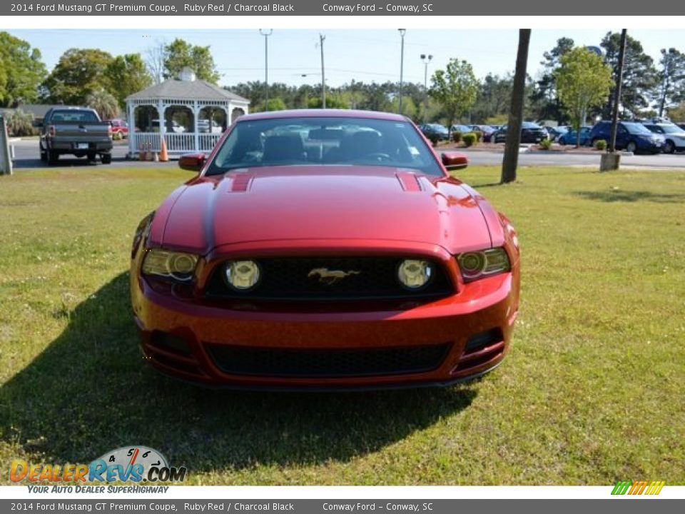 2014 Ford Mustang GT Premium Coupe Ruby Red / Charcoal Black Photo #2