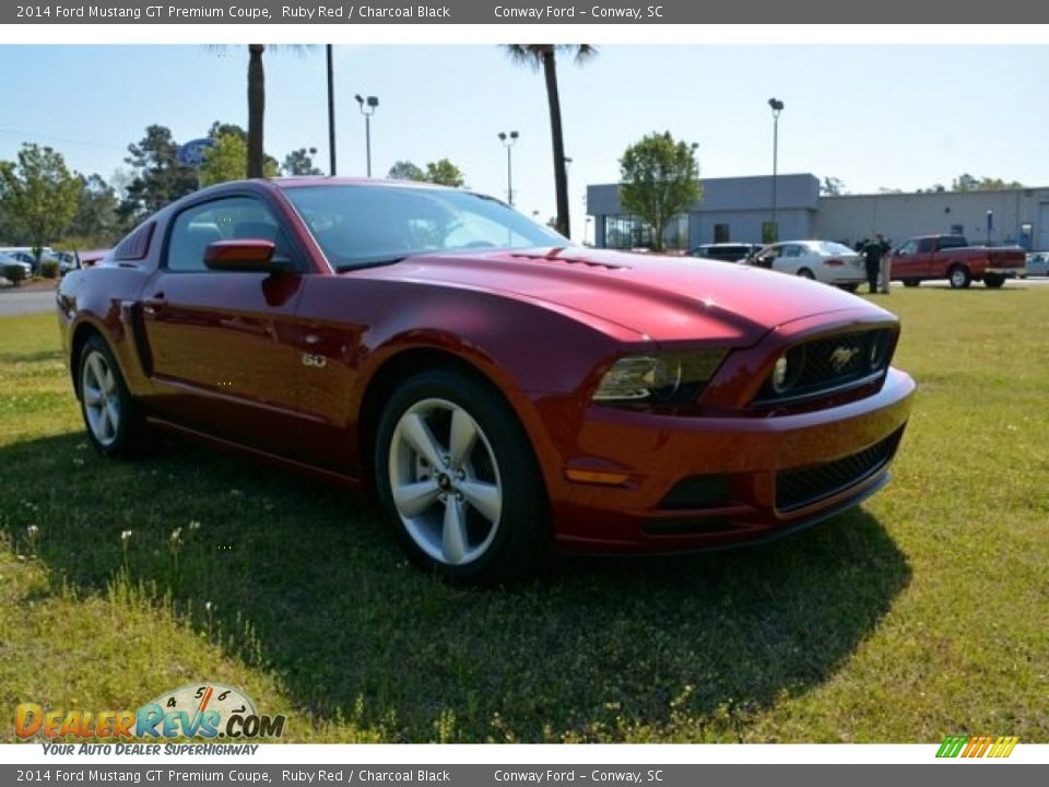 2014 Ford Mustang GT Premium Coupe Ruby Red / Charcoal Black Photo #3