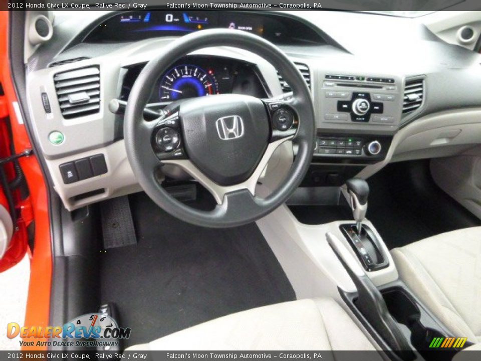 2012 Honda Civic LX Coupe Rallye Red / Gray Photo #16