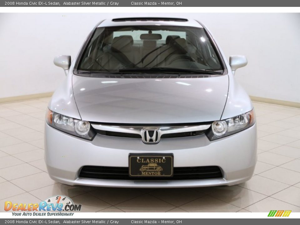 2008 Honda Civic EX-L Sedan Alabaster Silver Metallic / Gray Photo #2