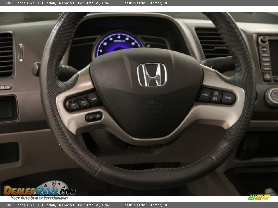2008 Honda Civic EX-L Sedan Alabaster Silver Metallic / Gray Photo #6