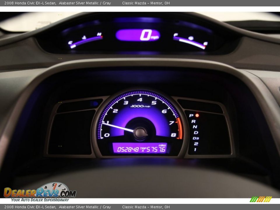 2008 Honda Civic EX-L Sedan Alabaster Silver Metallic / Gray Photo #7