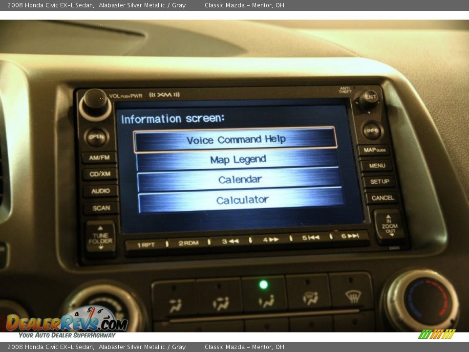 2008 Honda Civic EX-L Sedan Alabaster Silver Metallic / Gray Photo #10