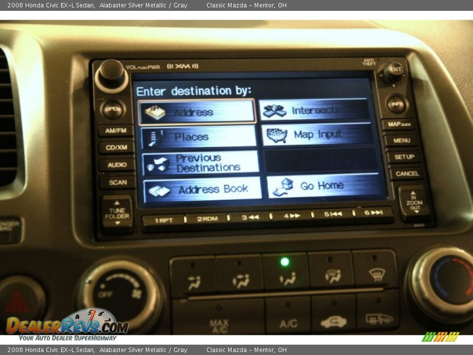 2008 Honda Civic EX-L Sedan Alabaster Silver Metallic / Gray Photo #11