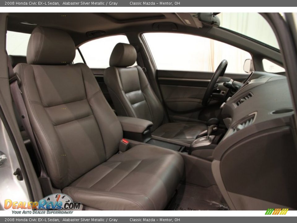 2008 Honda Civic EX-L Sedan Alabaster Silver Metallic / Gray Photo #15