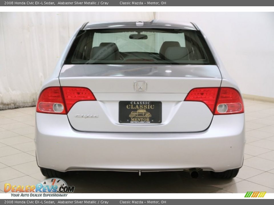 2008 Honda Civic EX-L Sedan Alabaster Silver Metallic / Gray Photo #18