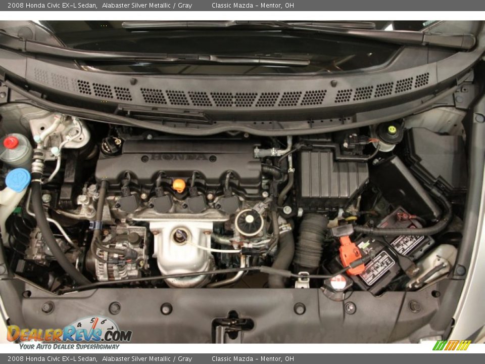 2008 Honda Civic EX-L Sedan Alabaster Silver Metallic / Gray Photo #19