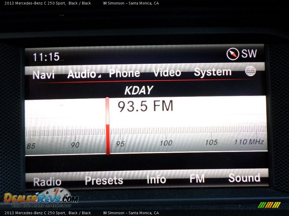 2013 Mercedes-Benz C 250 Sport Black / Black Photo #15