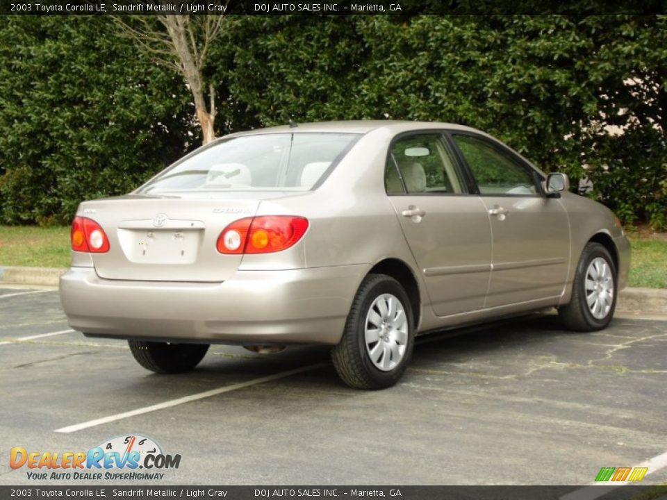 2003 Toyota Corolla LE Sandrift Metallic / Light Gray Photo #34