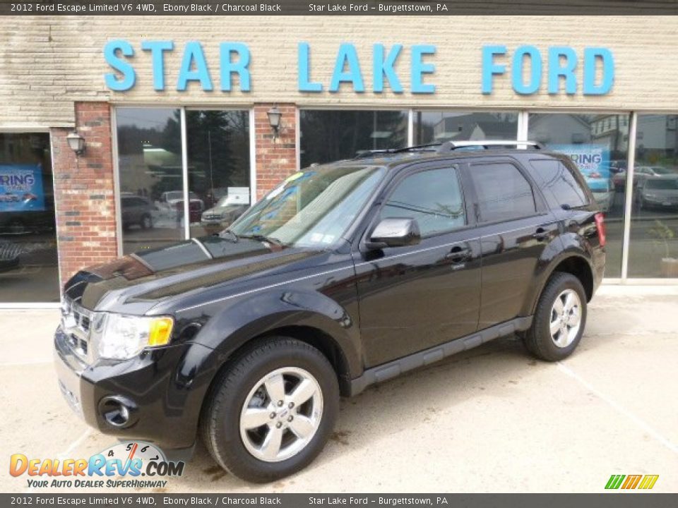 2012 Ford Escape Limited V6 4WD Ebony Black / Charcoal Black Photo #1