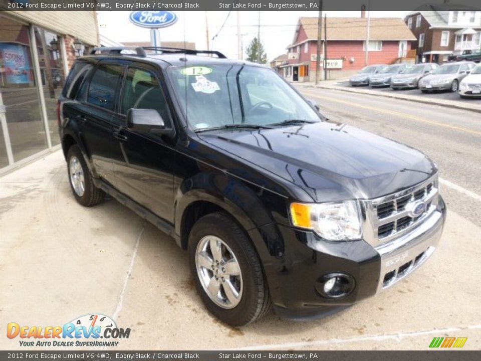 2012 Ford Escape Limited V6 4WD Ebony Black / Charcoal Black Photo #3