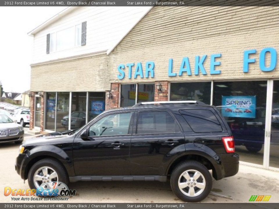 2012 Ford Escape Limited V6 4WD Ebony Black / Charcoal Black Photo #7
