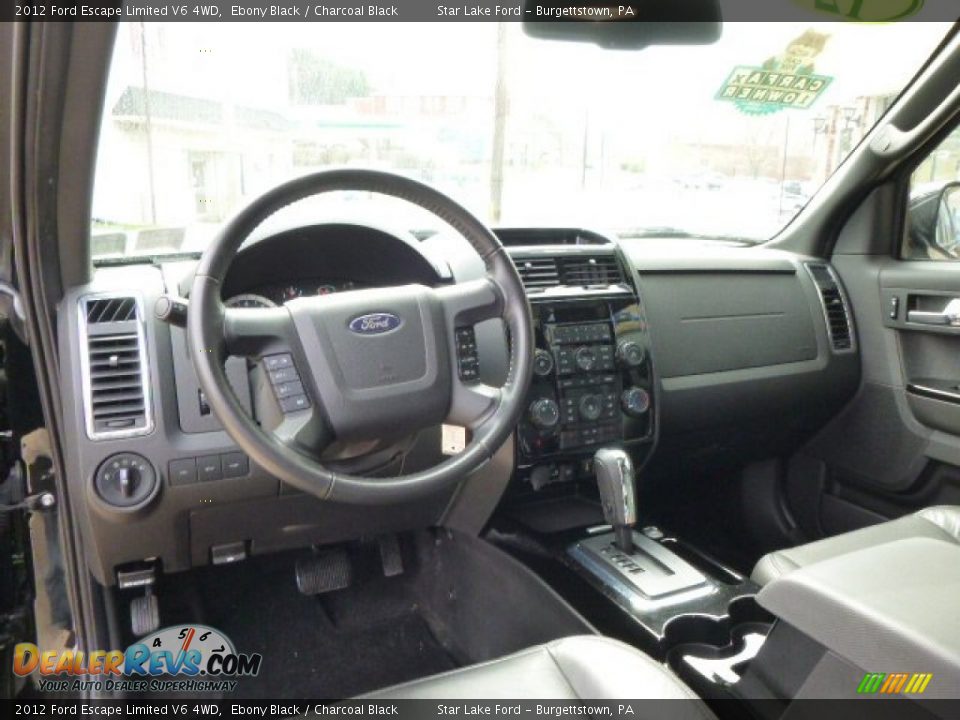 2012 Ford Escape Limited V6 4WD Ebony Black / Charcoal Black Photo #13