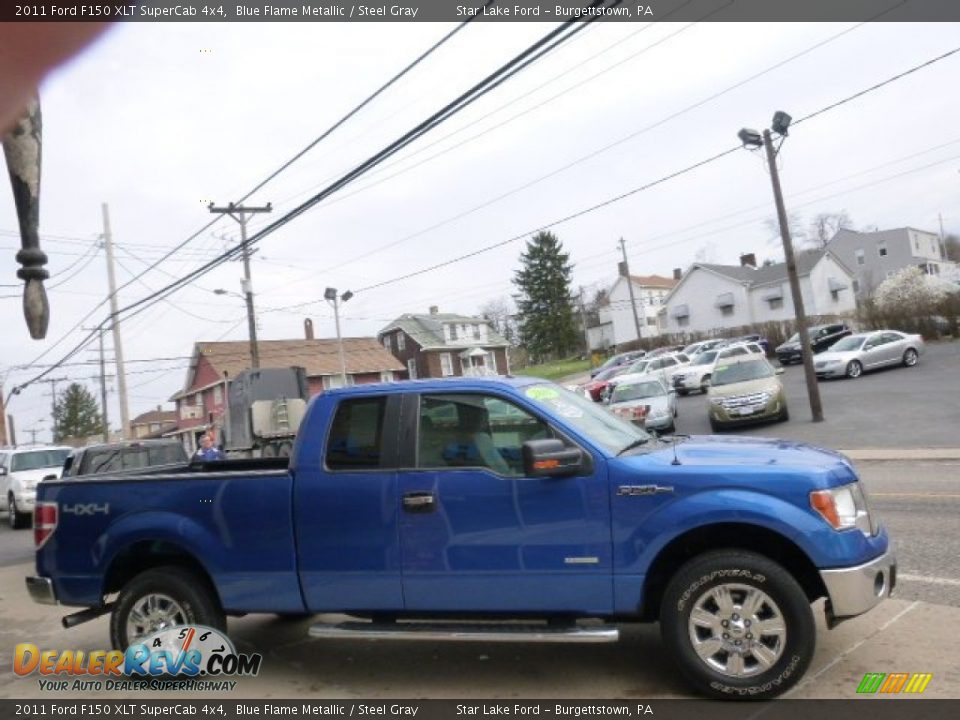 2011 Ford F150 XLT SuperCab 4x4 Blue Flame Metallic / Steel Gray Photo #4