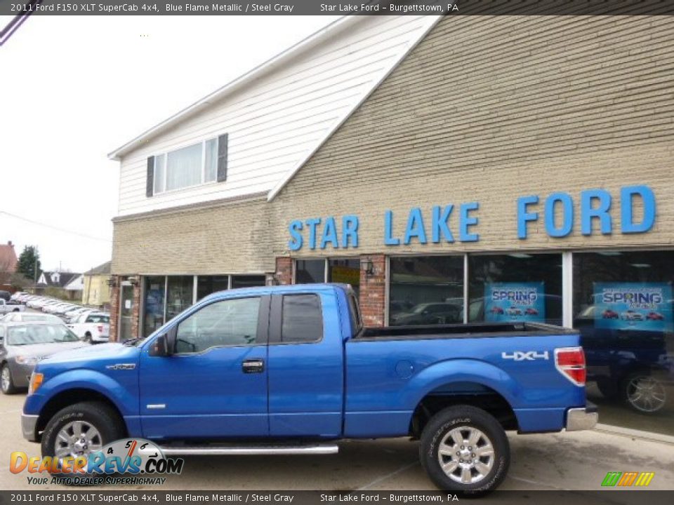 2011 Ford F150 XLT SuperCab 4x4 Blue Flame Metallic / Steel Gray Photo #7