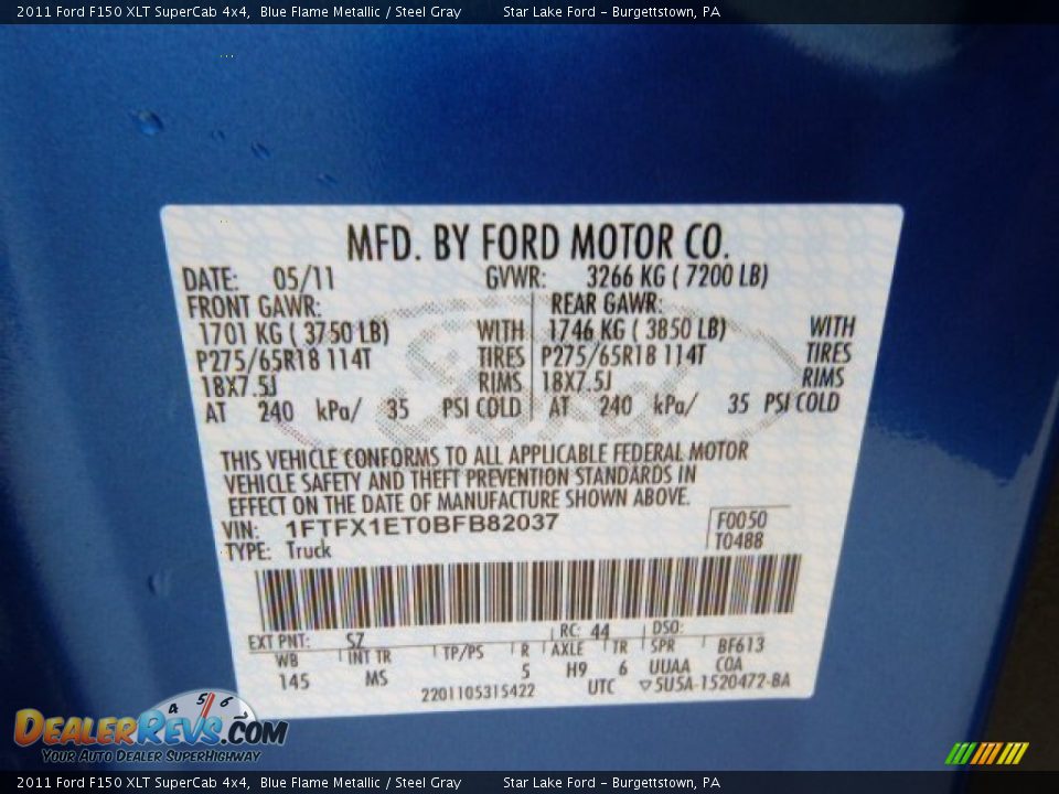2011 Ford F150 XLT SuperCab 4x4 Blue Flame Metallic / Steel Gray Photo #20