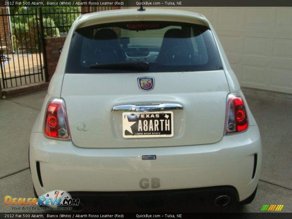 2012 Fiat 500 Abarth Bianco (White) / Abarth Rosso Leather (Red) Photo #2