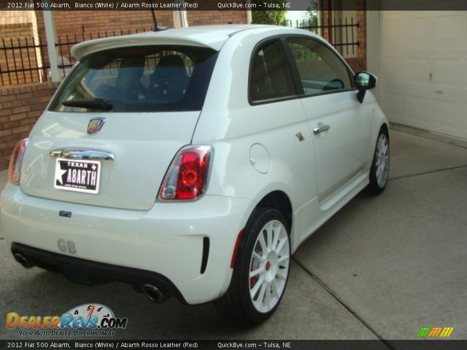 2012 Fiat 500 Abarth Bianco (White) / Abarth Rosso Leather (Red) Photo #3