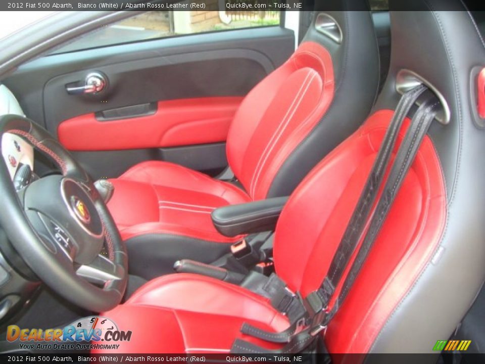 2012 Fiat 500 Abarth Bianco (White) / Abarth Rosso Leather (Red) Photo #5
