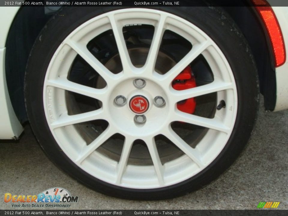 2012 Fiat 500 Abarth Bianco (White) / Abarth Rosso Leather (Red) Photo #10