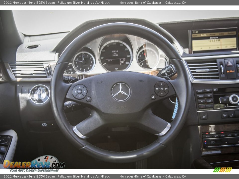 2011 Mercedes-Benz E 350 Sedan Palladium Silver Metallic / Ash/Black Photo #14