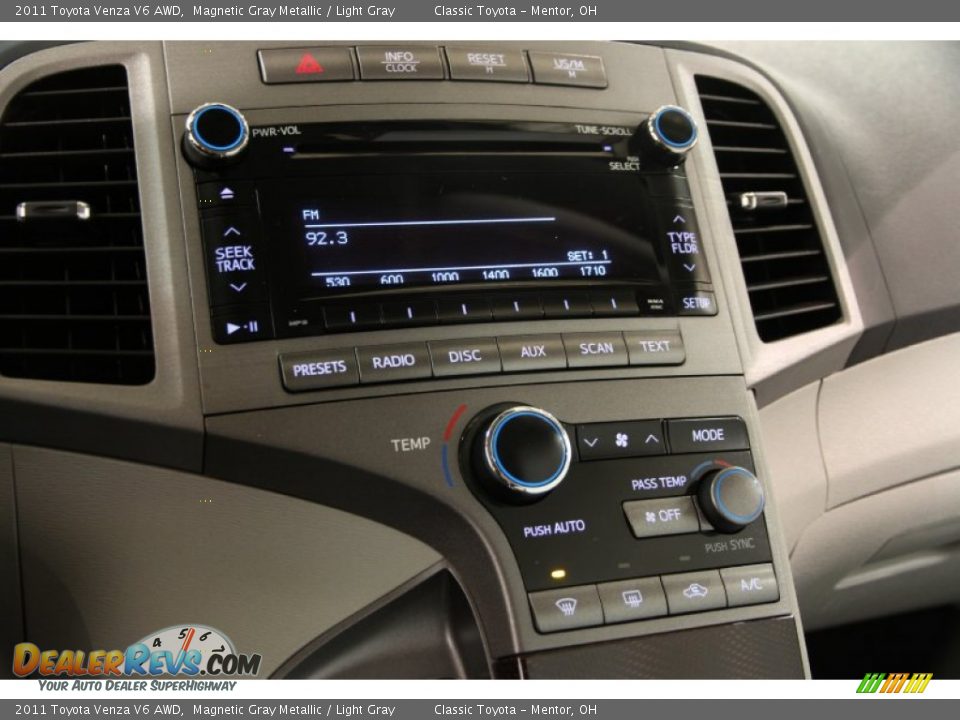 2011 Toyota Venza V6 AWD Magnetic Gray Metallic / Light Gray Photo #12