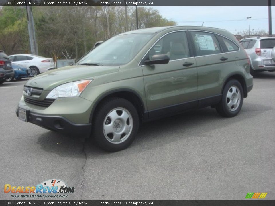 2007 Honda CR-V LX Green Tea Metallic / Ivory Photo #2