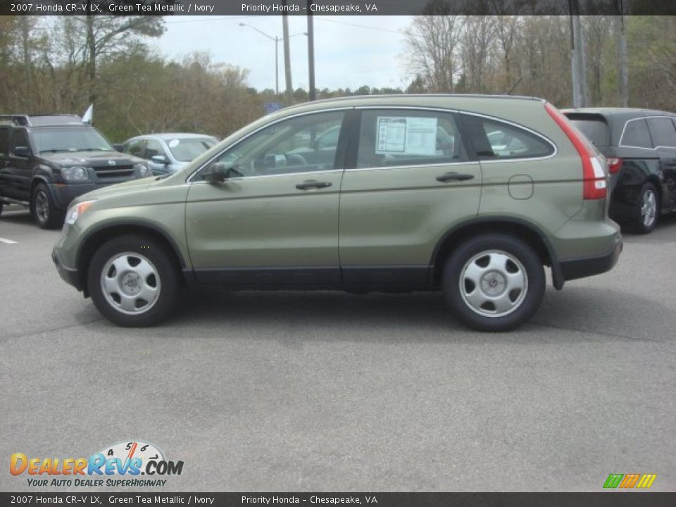 2007 Honda CR-V LX Green Tea Metallic / Ivory Photo #3