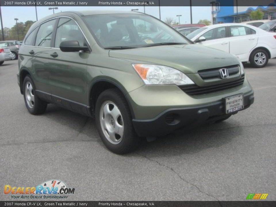 2007 Honda CR-V LX Green Tea Metallic / Ivory Photo #4