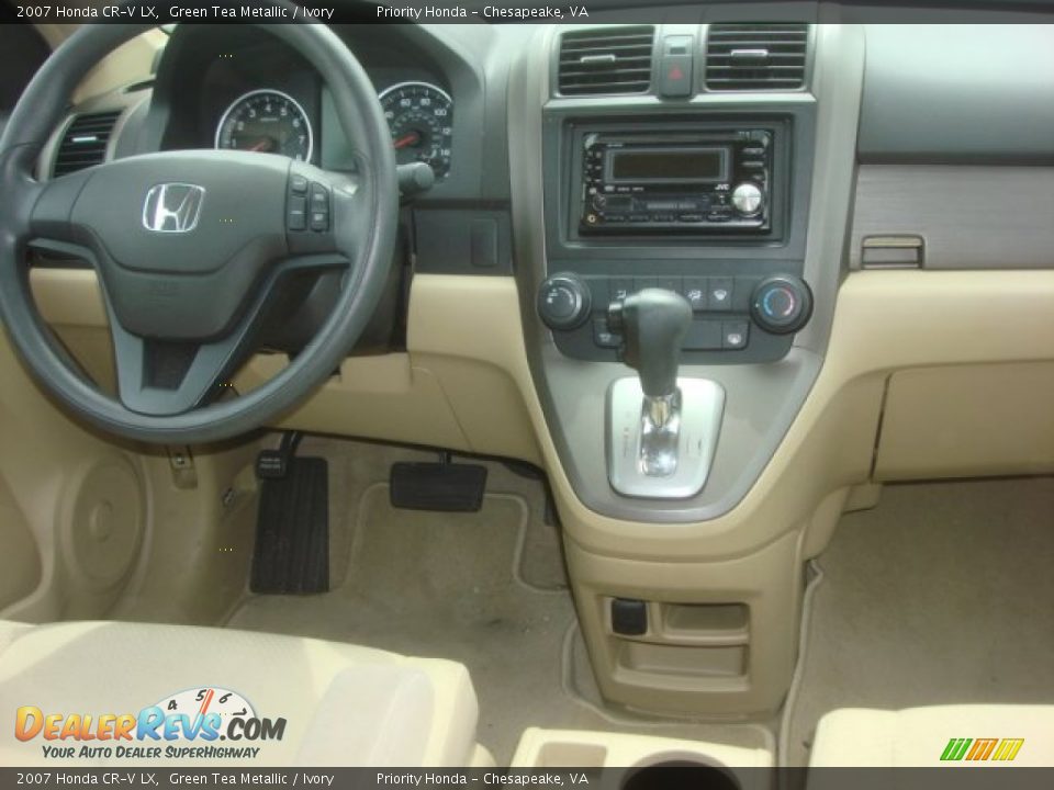 2007 Honda CR-V LX Green Tea Metallic / Ivory Photo #10