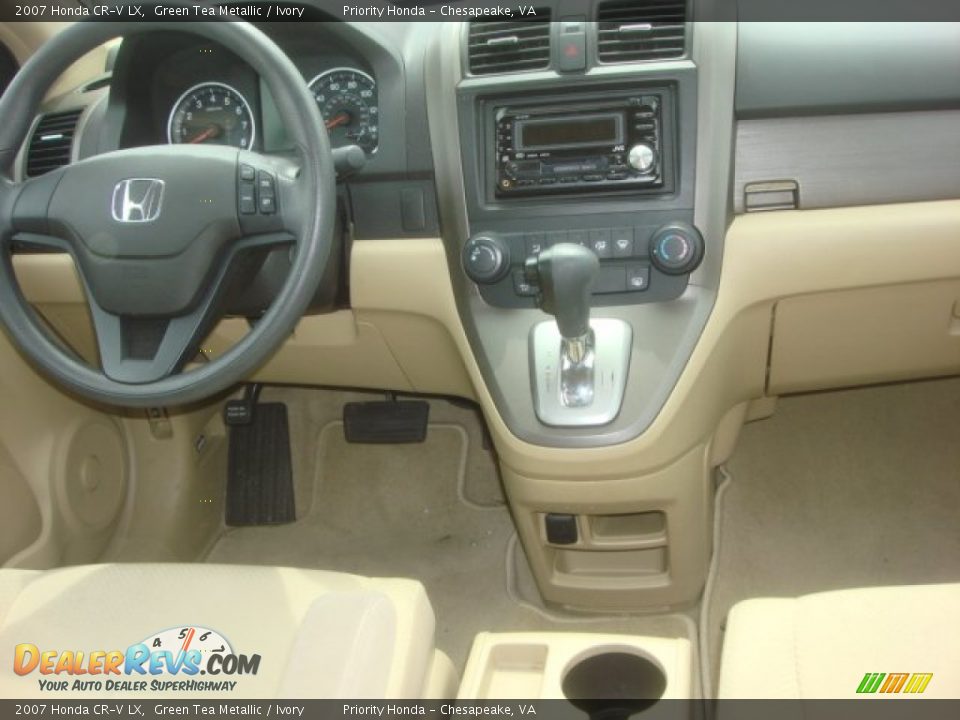 2007 Honda CR-V LX Green Tea Metallic / Ivory Photo #12