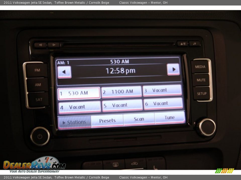 2011 Volkswagen Jetta SE Sedan Toffee Brown Metallic / Cornsilk Beige Photo #10