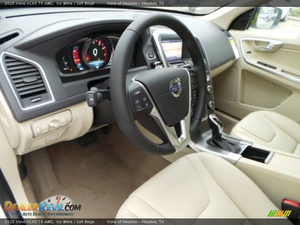 2015 Volvo XC60 T6 AWD Ice White / Soft Beige Photo #10