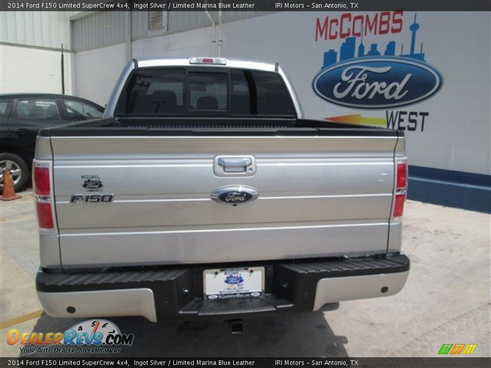 2014 Ford F150 Limited SuperCrew 4x4 Ingot Silver / Limited Marina Blue Leather Photo #4